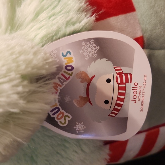 NWT Squishmallows 12" "Joelle" Mint Winter Christmas Bigfoot w/ Scarf Plush - Picture 5 of 6